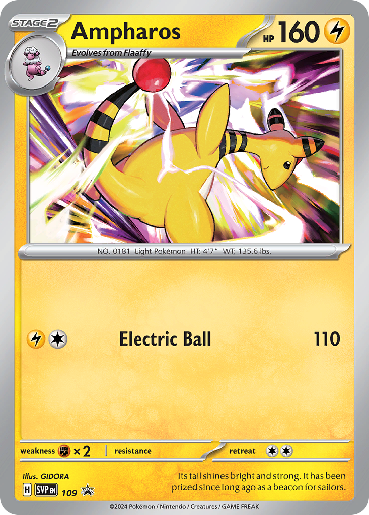 Ampharos #109 Promo | Scarlet & Violet Black Star Promos | Pokemon Card