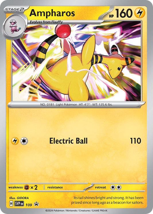 Ampharos #109 Promo | Scarlet & Violet Black Star Promos | Pokemon Card