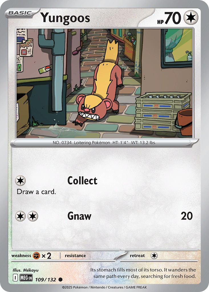 Yungoos 109/132 Common | Mega Evolution | Pokemon Card