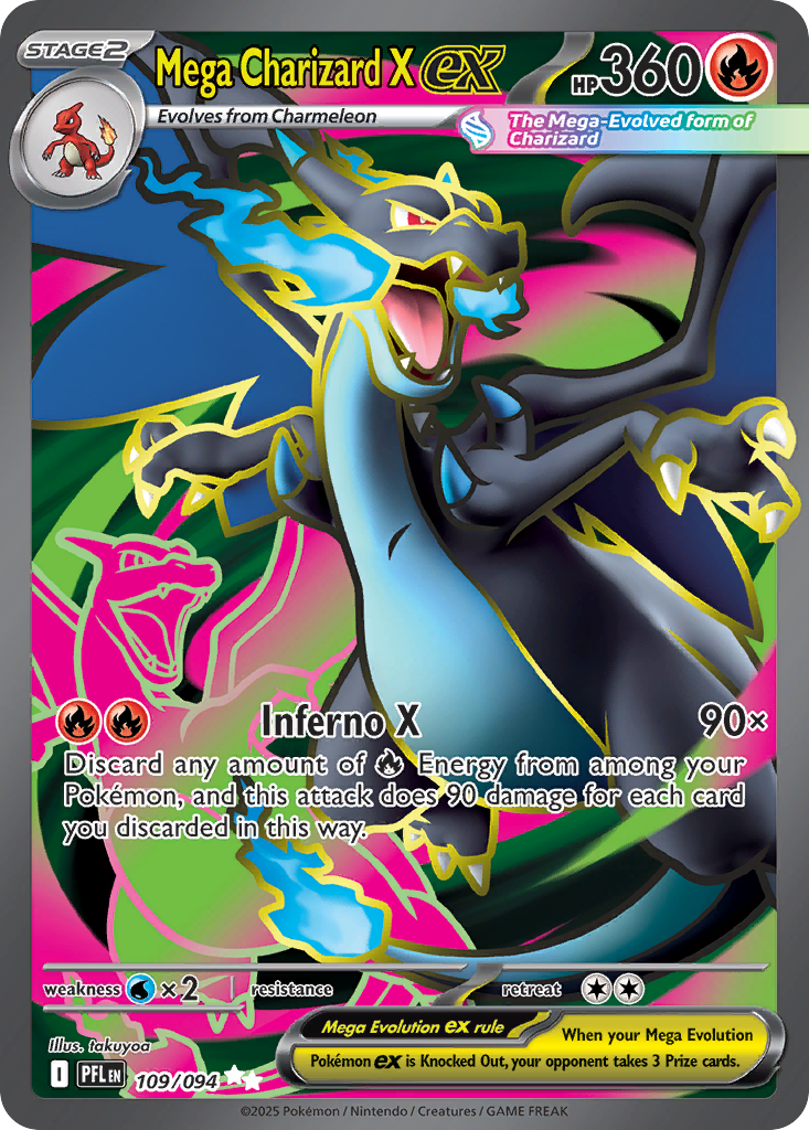 Mega Charizard X ex 109/94 Ultra Rare | Phantasmal Flames | Pokemon Card