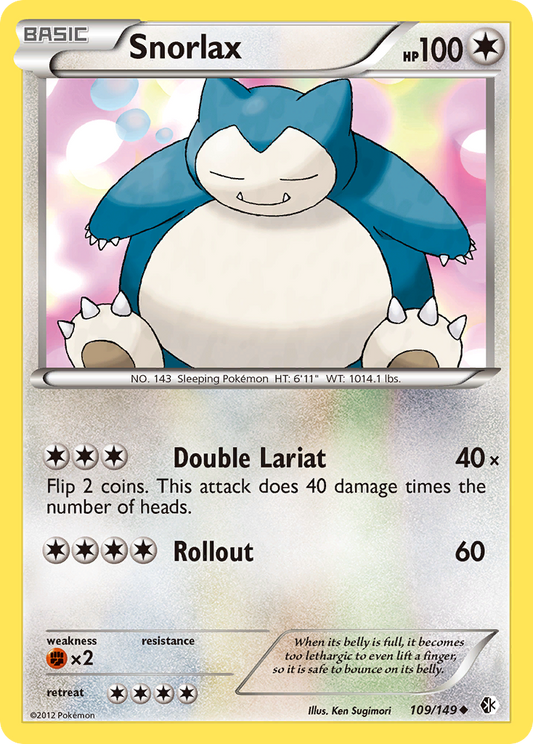 Snorlax 109/149 Uncommon | Boundaries Crossed | Pokemon Card