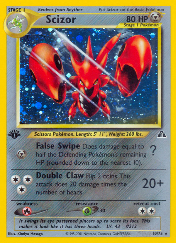 Scizor 10/75 Rare Holo | Neo Discovery | Pokemon Card