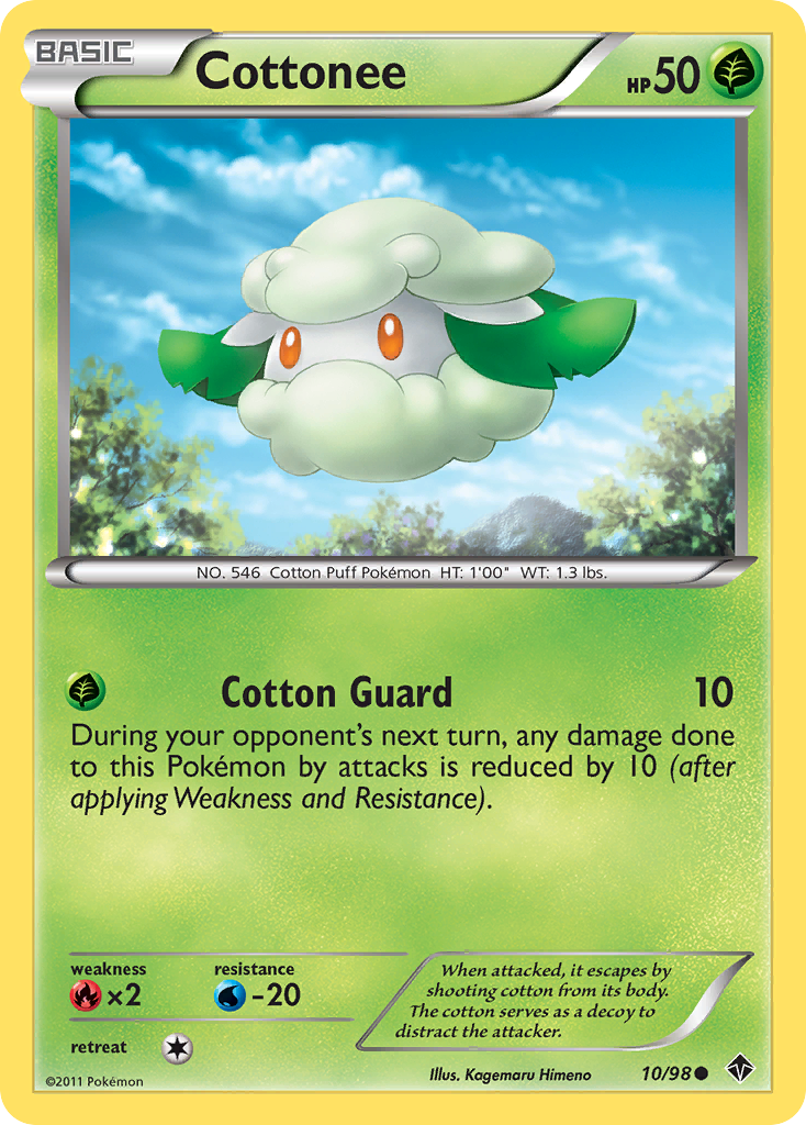 Cottonee 10/98 Common | Emerging Powers | Pokemon Card