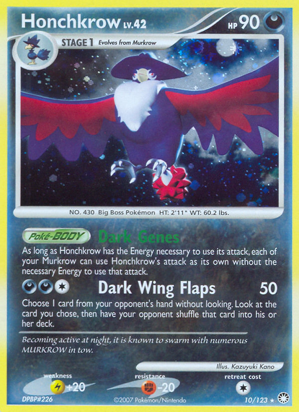 Honchkrow 10/123 Rare Holo | Mysterious Treasures | Pokemon Card
