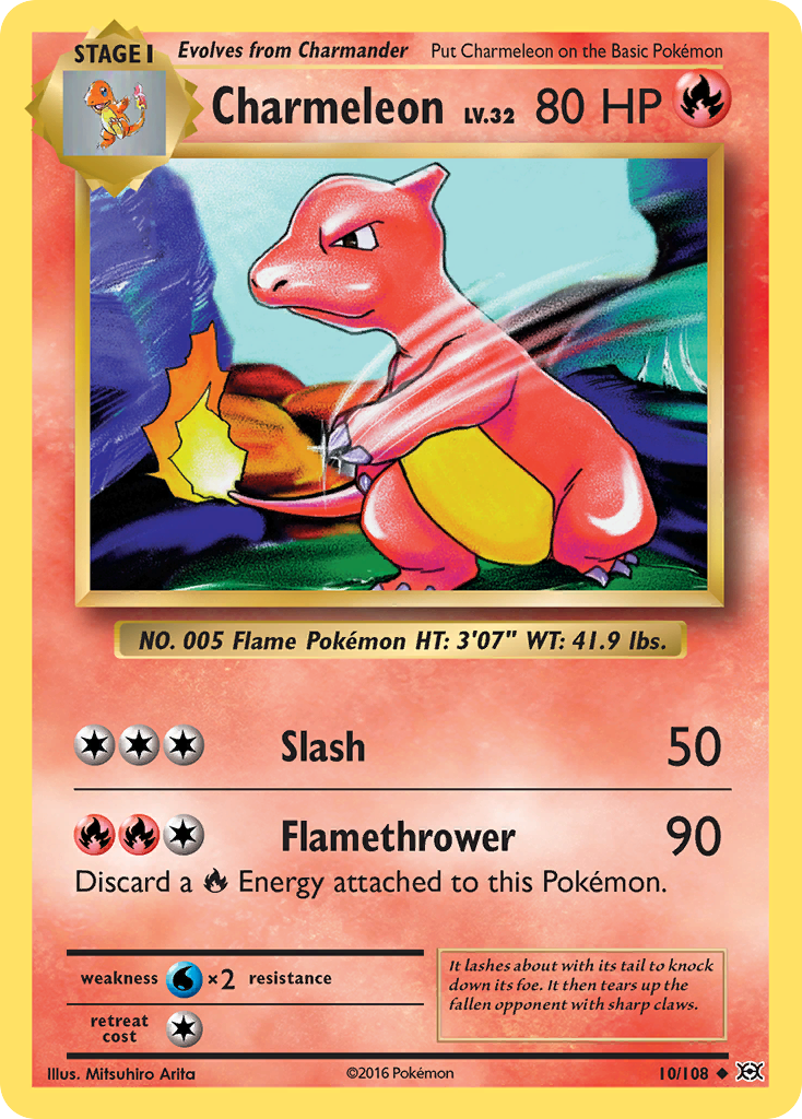 Charmeleon 10/108 Uncommon | Evolutions | Pokemon Card