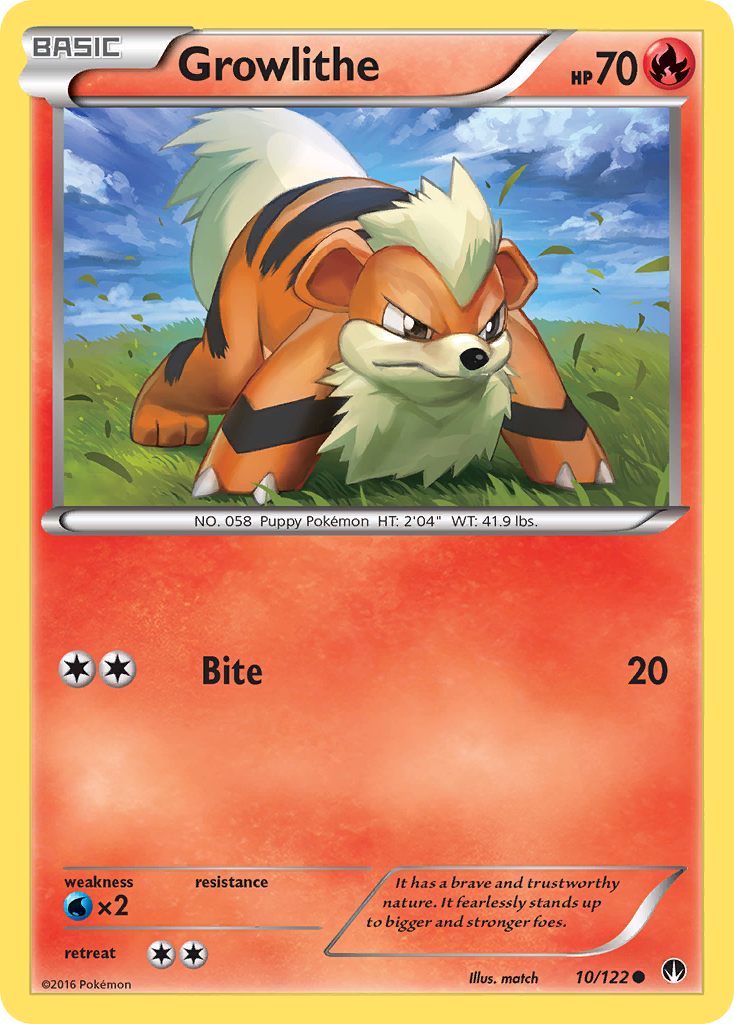 Growlithe 10/122 Common | BREAKpoint | Pokemon Card