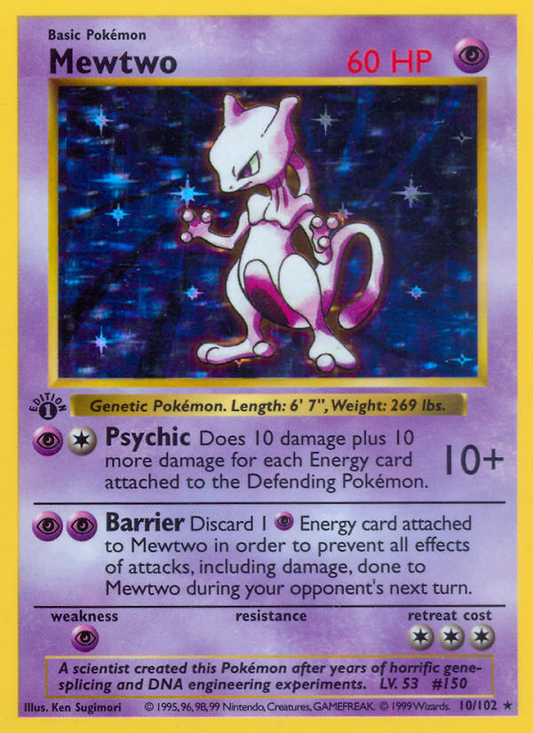 Mewtwo 10/102 Rare Holo | Base | Pokemon Card