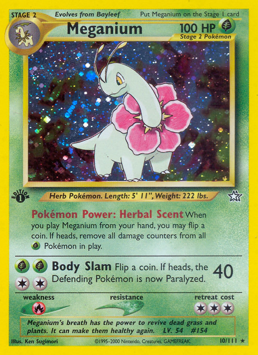 Meganium 10/111 Rare Holo | Neo Genesis | Pokemon Card