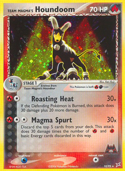 Team Magma's Houndoom 10/95 Rare Holo | Team Magma vs Team Aqua | Pokemon Card
