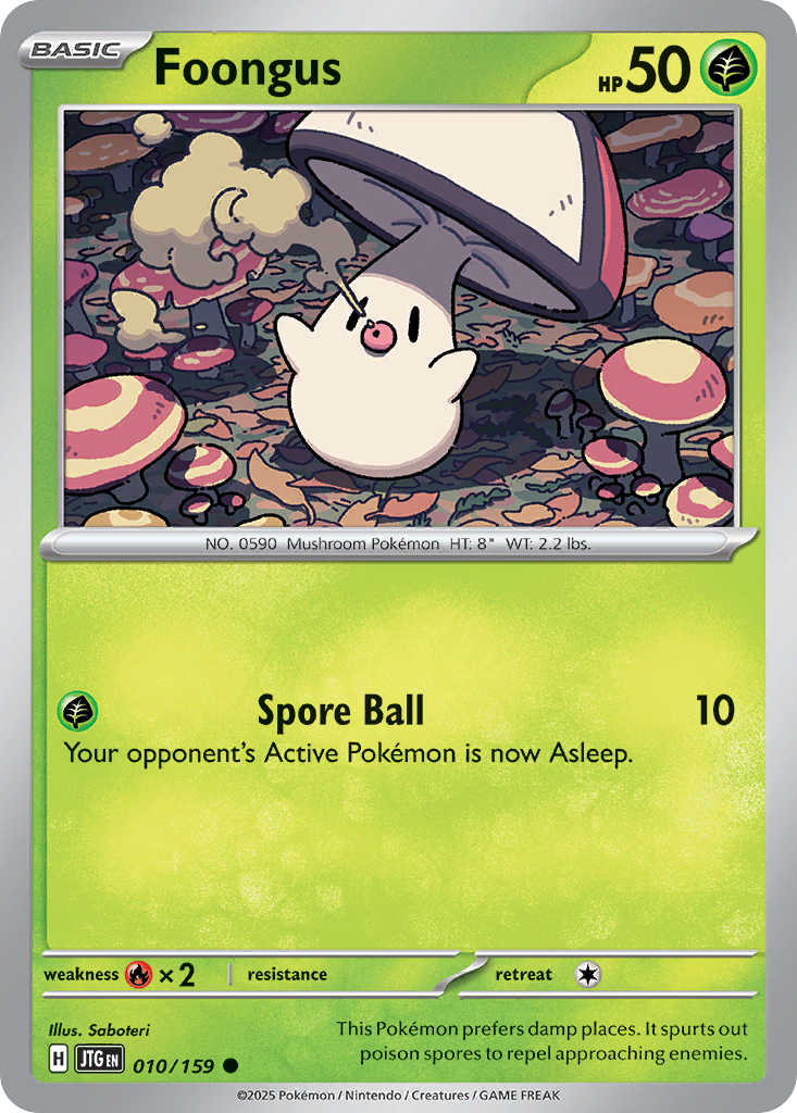 Foongus 10/159 Common | Journey Together | Pokemon Card