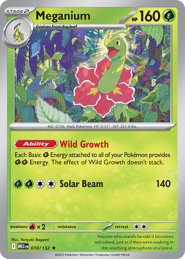 Meganium 10/132 Rare | Mega Evolution | Pokemon Card