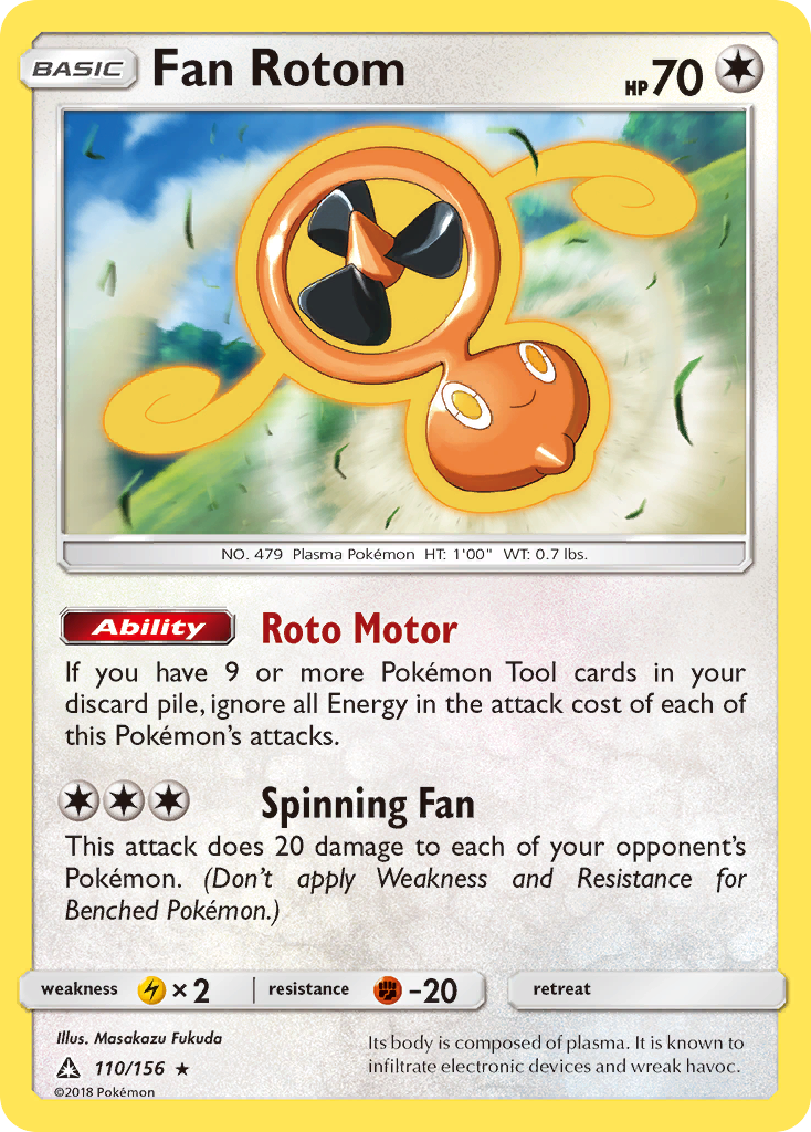 Fan Rotom 110/156 Rare | Ultra Prism | Pokemon Card