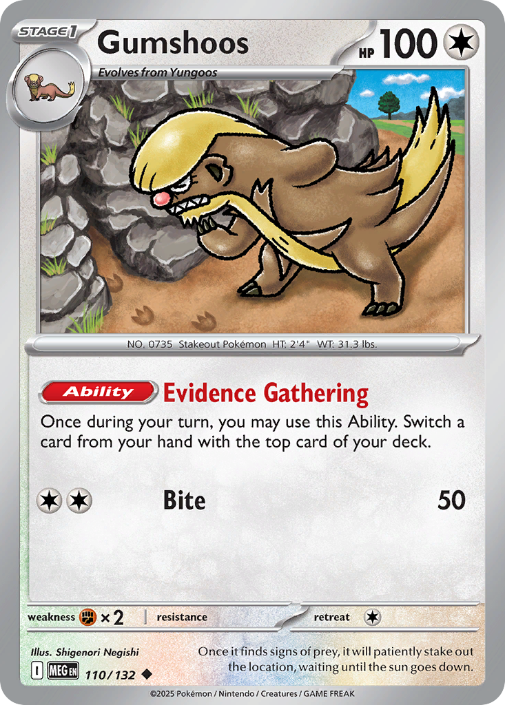 Gumshoos 110/132 Uncommon | Mega Evolution | Pokemon Card