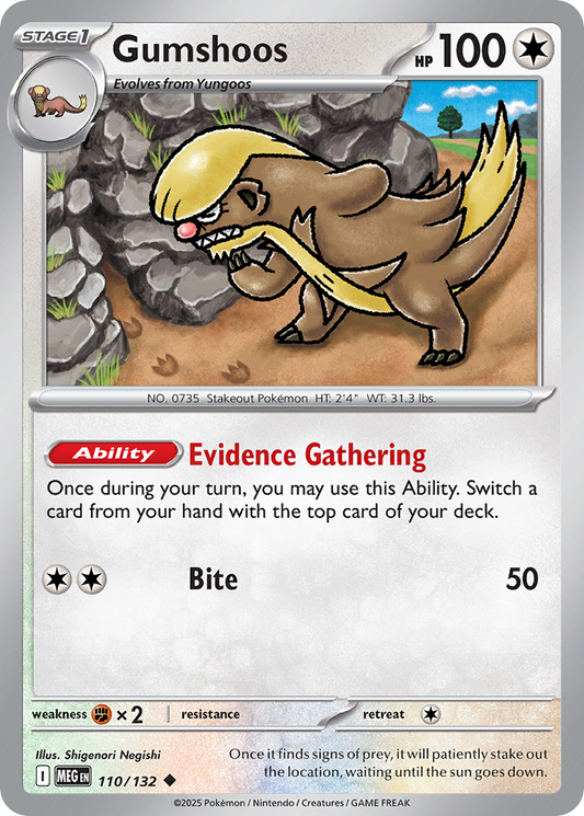 Gumshoos 110/132 Uncommon | Mega Evolution | Pokemon Card