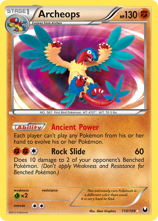 Archeops 110/108 Rare Secret | Dark Explorers | Pokemon Card