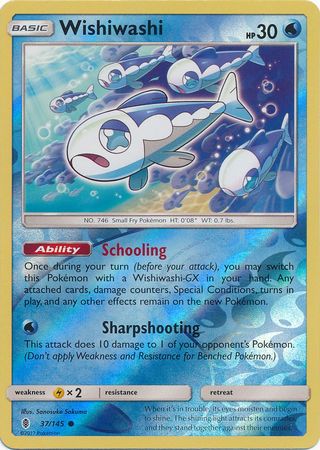 Wishiwashi 37/145 Reverse Holo | Guardians Rising | Pokemon Card