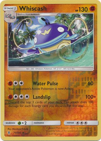 Whiscash 71/145 Reverse Holo | Guardians Rising | Pokemon Card