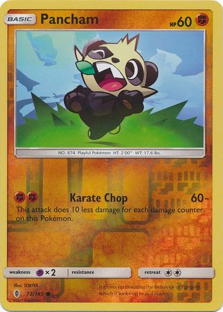 Pancham 72/145 Reverse Holo | Guardians Rising | Pokemon Card