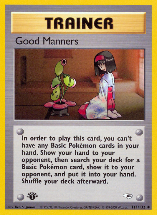 Good Manners 111/132 Uncommon | Gym Heroes | Pokemon Card