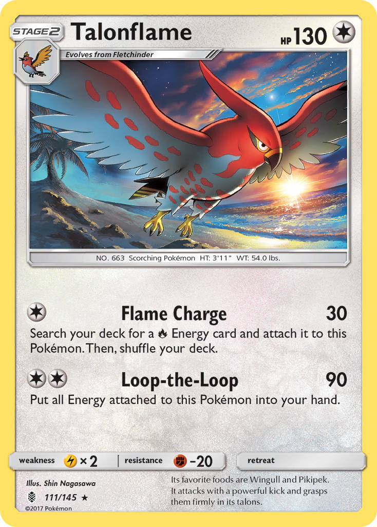 Talonflame 111/145 Rare | Guardians Rising | Pokémon Card
