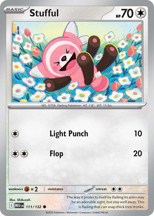 Stufful 111/132 Common | Mega Evolution | Pokemon Card