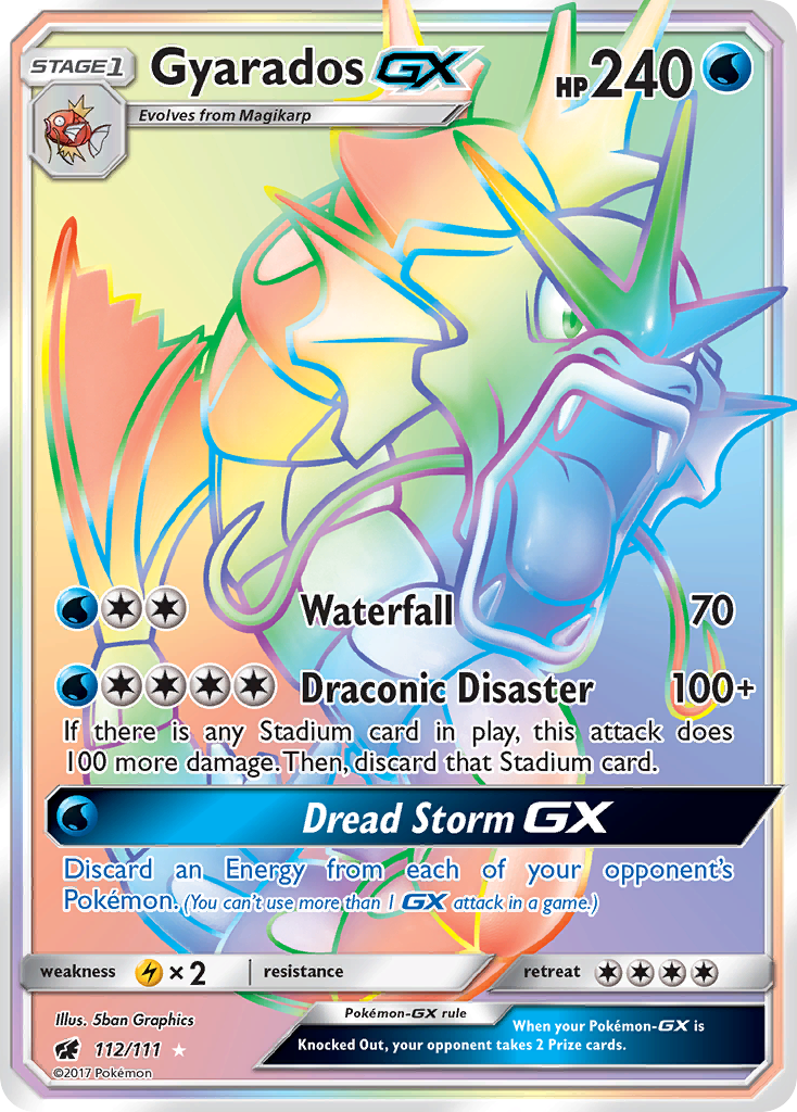 Gyarados-GX 112/111 Rare Rainbow | Crimson Invasion | Pokemon Card