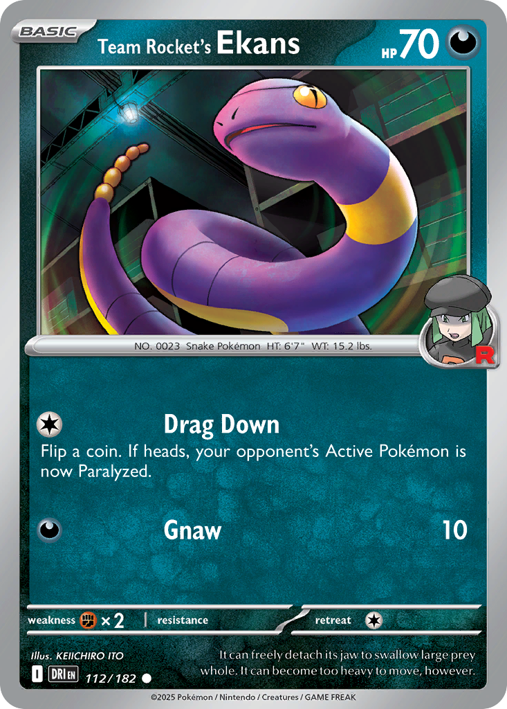 Team Rocket's Ekans 112/182 Common | Destined Rivals | Pokemon Card