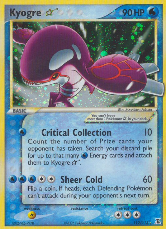 Kyogre ★ 112/113 Rare Holo Star | Delta Species | Pokemon Card