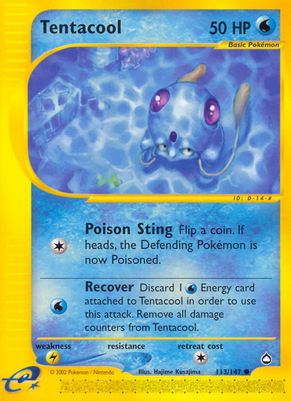 Tentacool 113/147 Common | Aquapolis | Pokemon Card