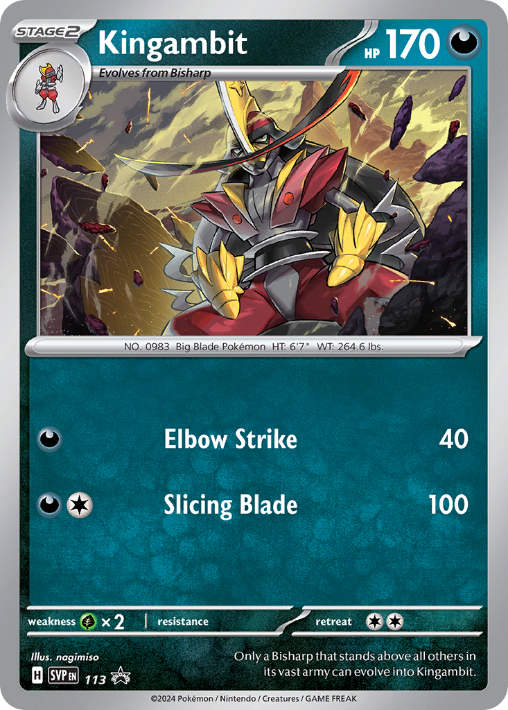 Kingambit #113 Promo | Scarlet & Violet Black Star Promos | Pokemon Card