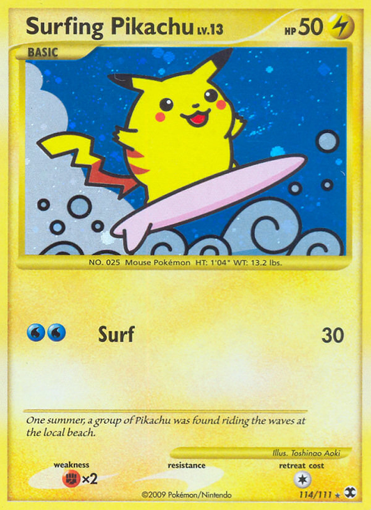 Surfing Pikachu 114/111 Rare Secret | Rising Rivals | Pokemon Card
