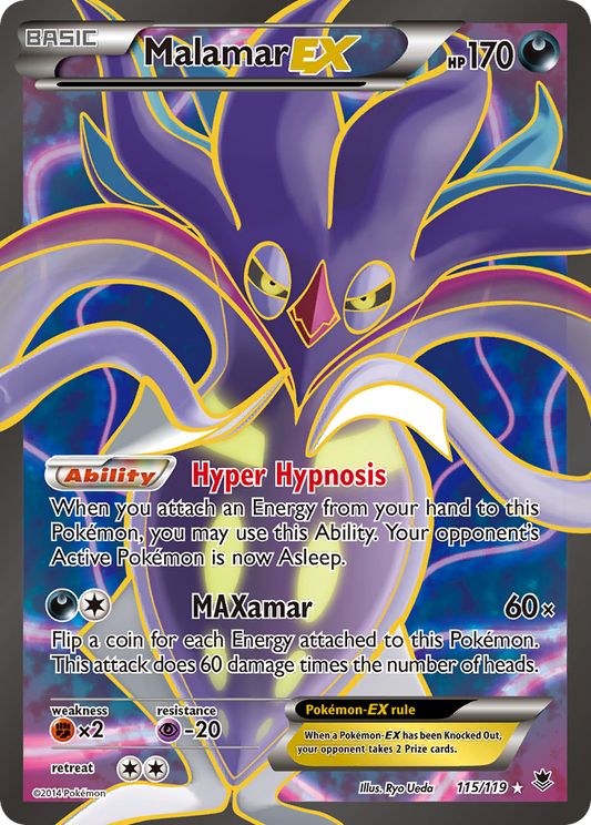 Malamar-EX 115/119 Rare Ultra | Phantom Forces | Pokemon Card