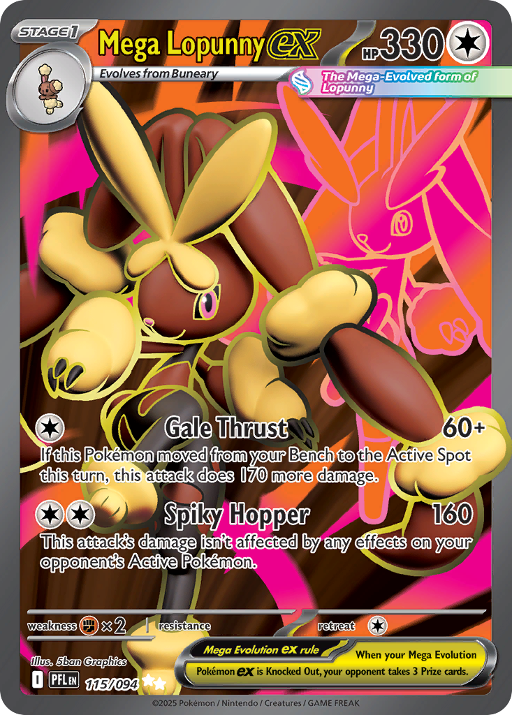 Mega Lopunny ex 115/94 Ultra Rare | Phantasmal Flames | Pokemon Card