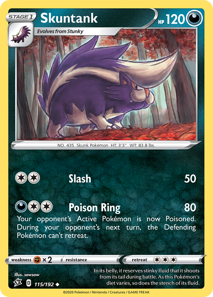 Skuntank 115/192 Uncommon | Rebel Clash | Pokemon Card