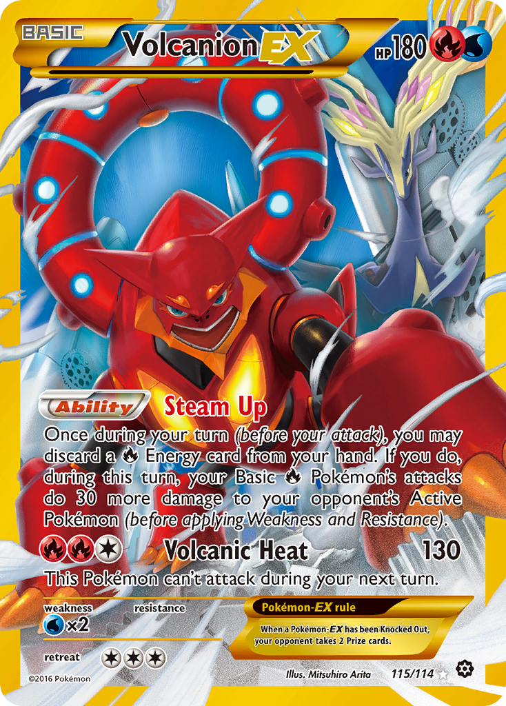 Volcanion-EX 115/114 Rare Secret | Steam Siege | Pokemon Card