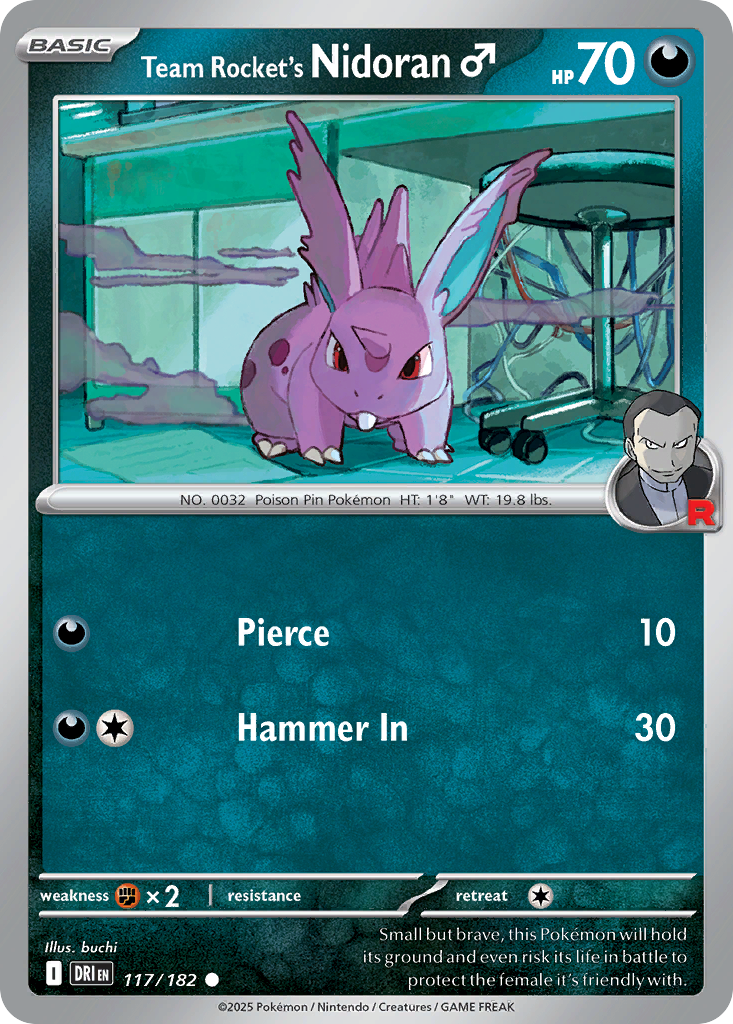 Team Rocket's Nidoran 117/182 Common | Destined Rivals | Pokemon Card