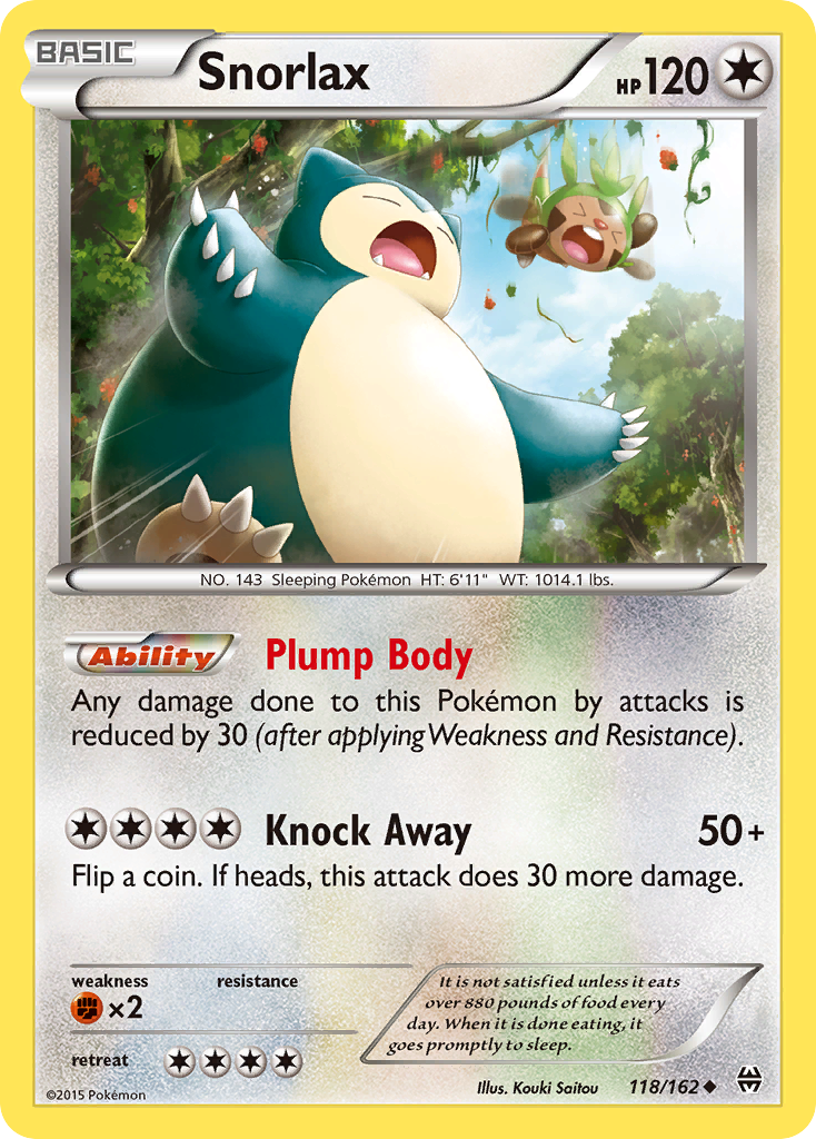 Snorlax 118/162 Uncommon | BREAKthrough | Pokemon Card