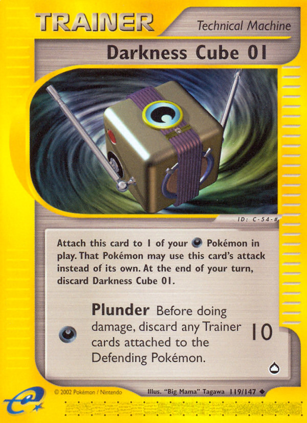 Darkness Cube 01 119/147 Uncommon | Aquapolis | Pokemon Card