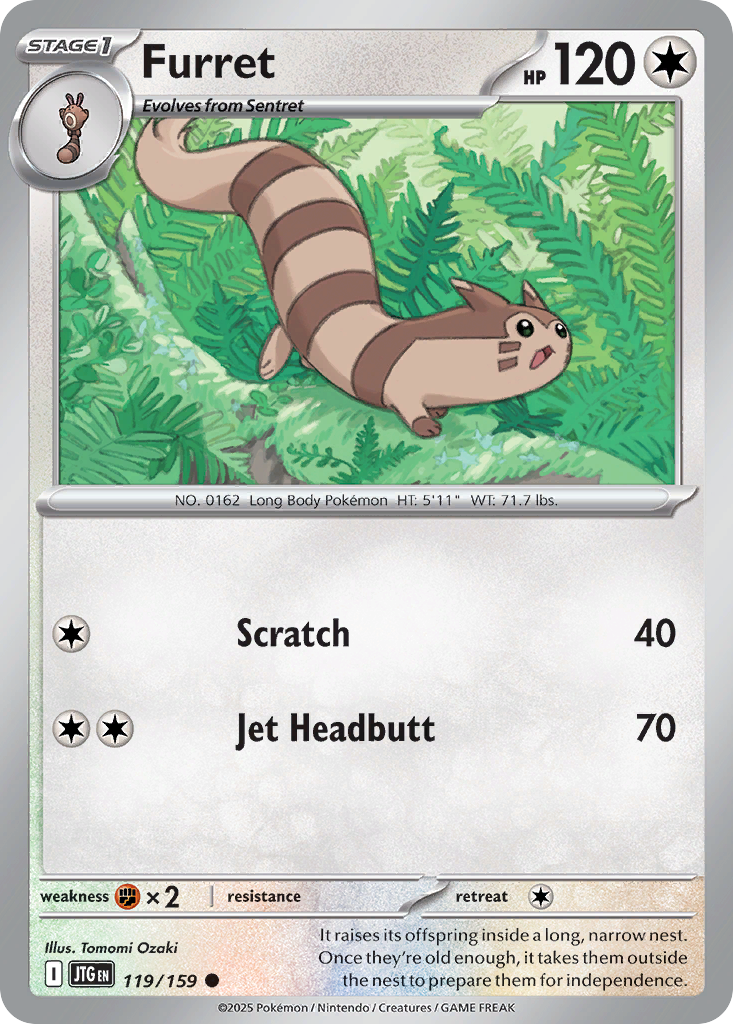 Furret 119/159 Common | Journey Together | Pokemon Card
