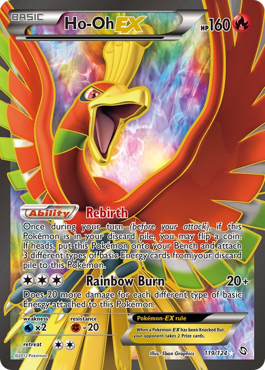 Ho-Oh-EX 119/124 Rare Ultra | Dragons Exalted | Pokemon Card