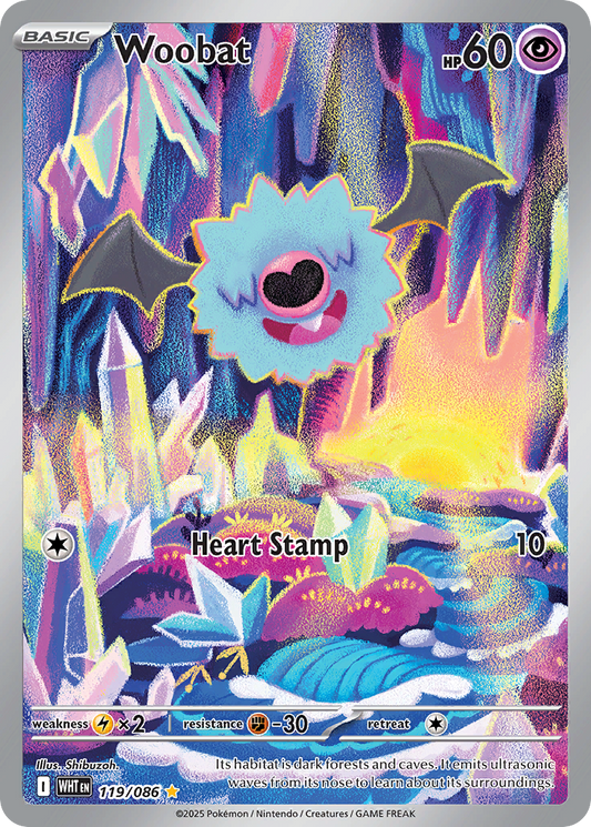 Woobat 119/86 Illustration Rare | White Flare | Pokemon Card