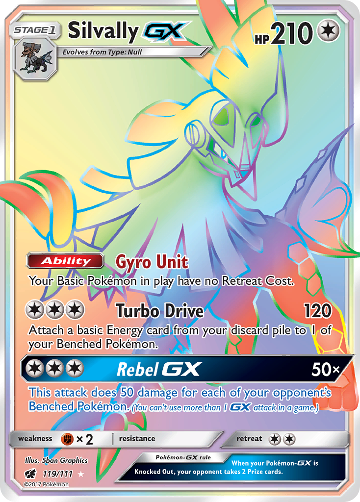 Silvally-GX 119/111 Rare Rainbow | Crimson Invasion | Pokemon Card