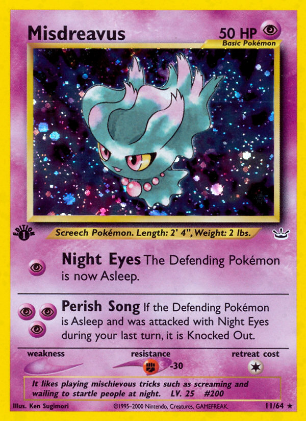 Misdreavus 11/64 Rare Holo | Neo Revelation | Pokemon Card