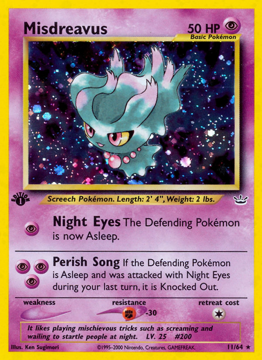 Misdreavus 11/64 Rare Holo | Neo Revelation | Pokemon Card