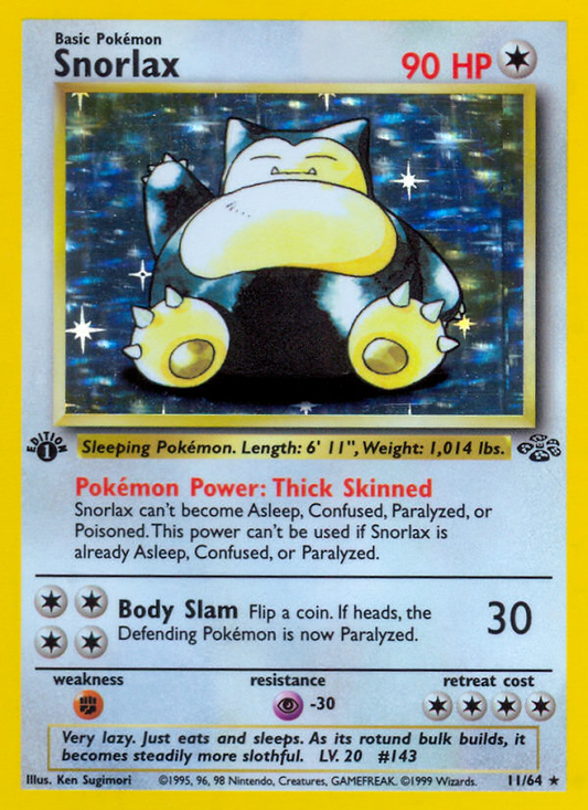 Snorlax 11/64 Rare Holo | Jungle | Pokemon Card