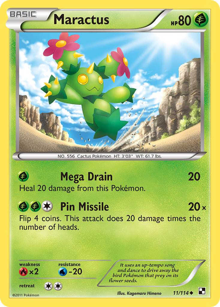 Maractus 11/114 Uncommon | Black & White | Pokemon Card