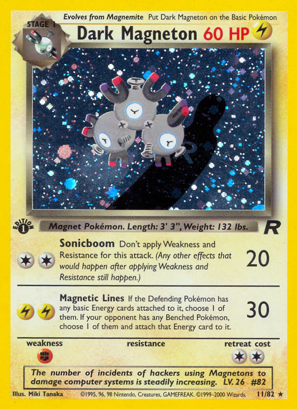 Dark Magneton 11/82 Rare Holo | Team Rocket | Pokemon Card
