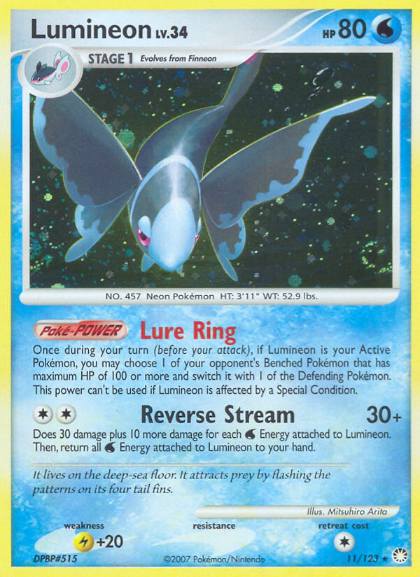 Lumineon 11/123 Rare Holo | Mysterious Treasures | Pokemon Card