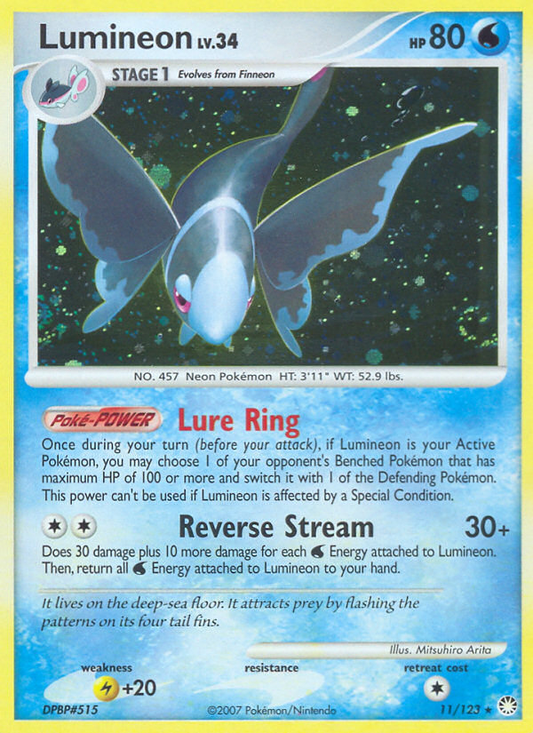 Lumineon 11/123 Rare Holo | Mysterious Treasures | Pokemon Card