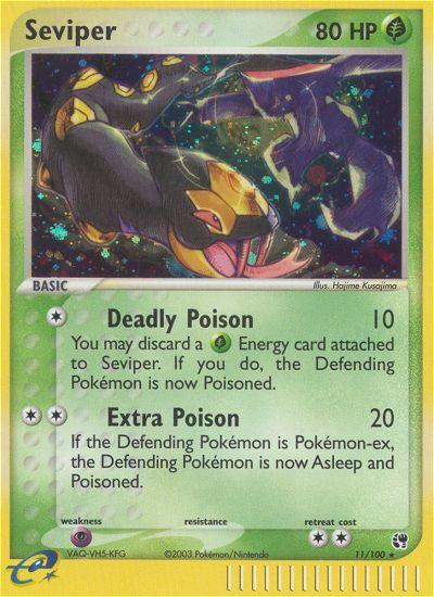Seviper 11/100 Rare Holo | Sandstorm | Pokemon Card